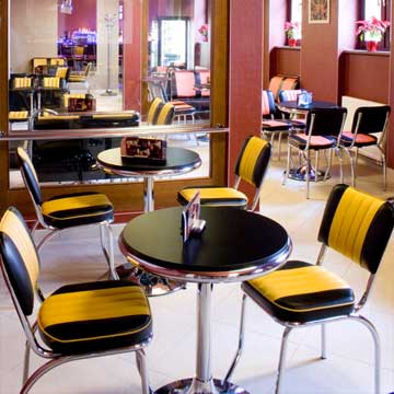 1950s American bar counter and diner barstools, retro diner chairs and table set gallery-Australia retro coffee diner